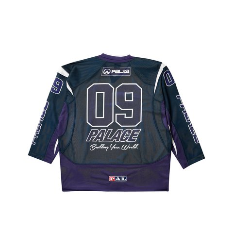 Palace BUILDING YOUR WORLD HOCKEY JERSEY PURPLE - Colorway