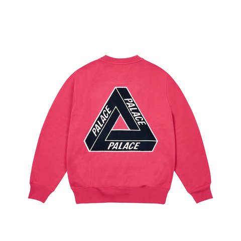 Palace CHENILLE TRI-FERG CREW BERRY RED - Colorway