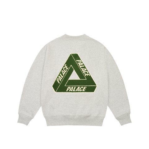 Palace CHENILLE TRI-FERG CREW GREY MARL - Colorway