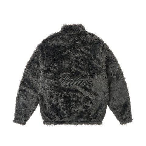 Palace FURRY ZIP FUNNEL COAL GREY - Colorway