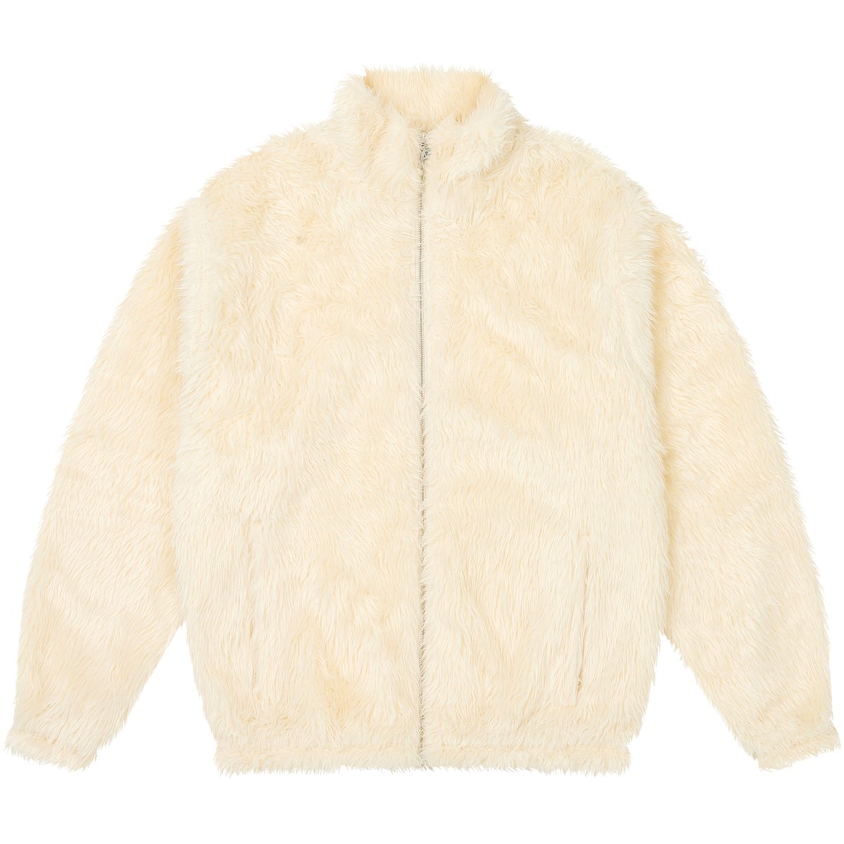 FURRY ZIP FUNNEL WHITE