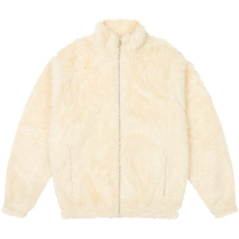 FURRY ZIP FUNNEL WHITE