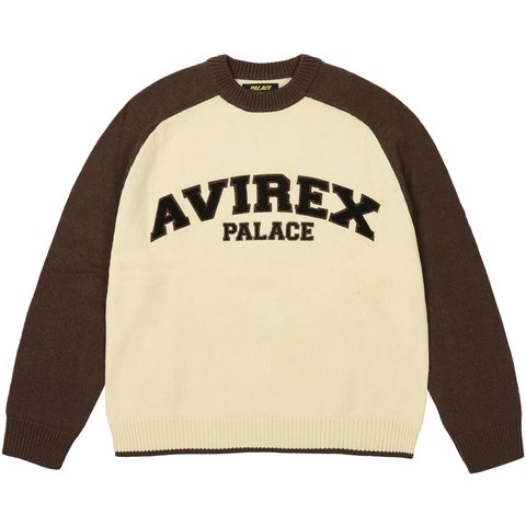 Palace PALACE AVIREX KNIT CAKED BROWN - $198.00