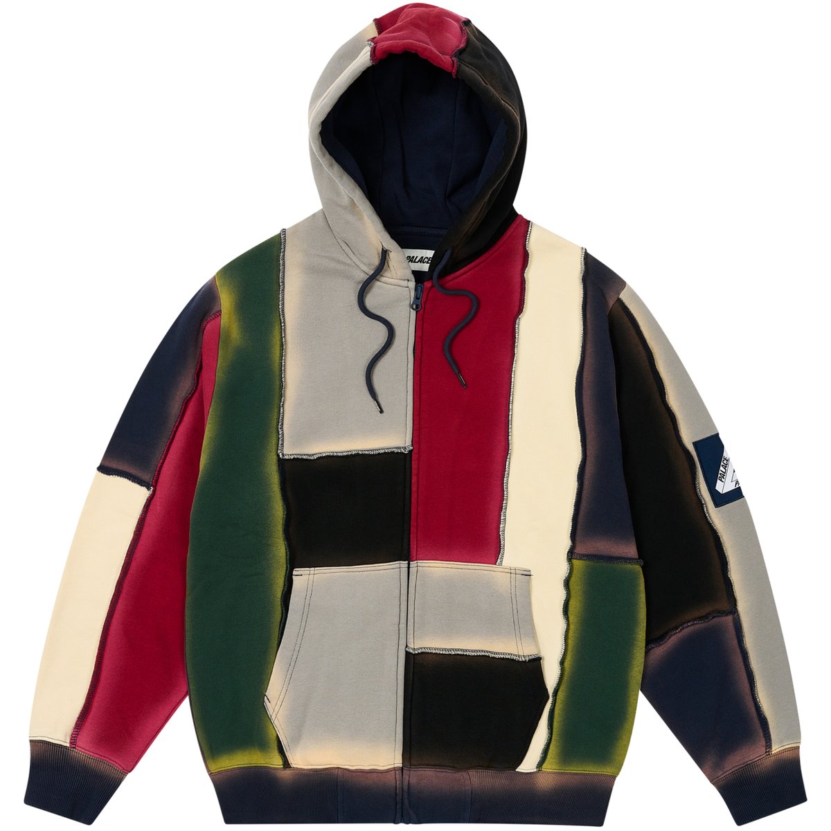PATCH ME UP ZIP HOOD MULTI BRIGHTS