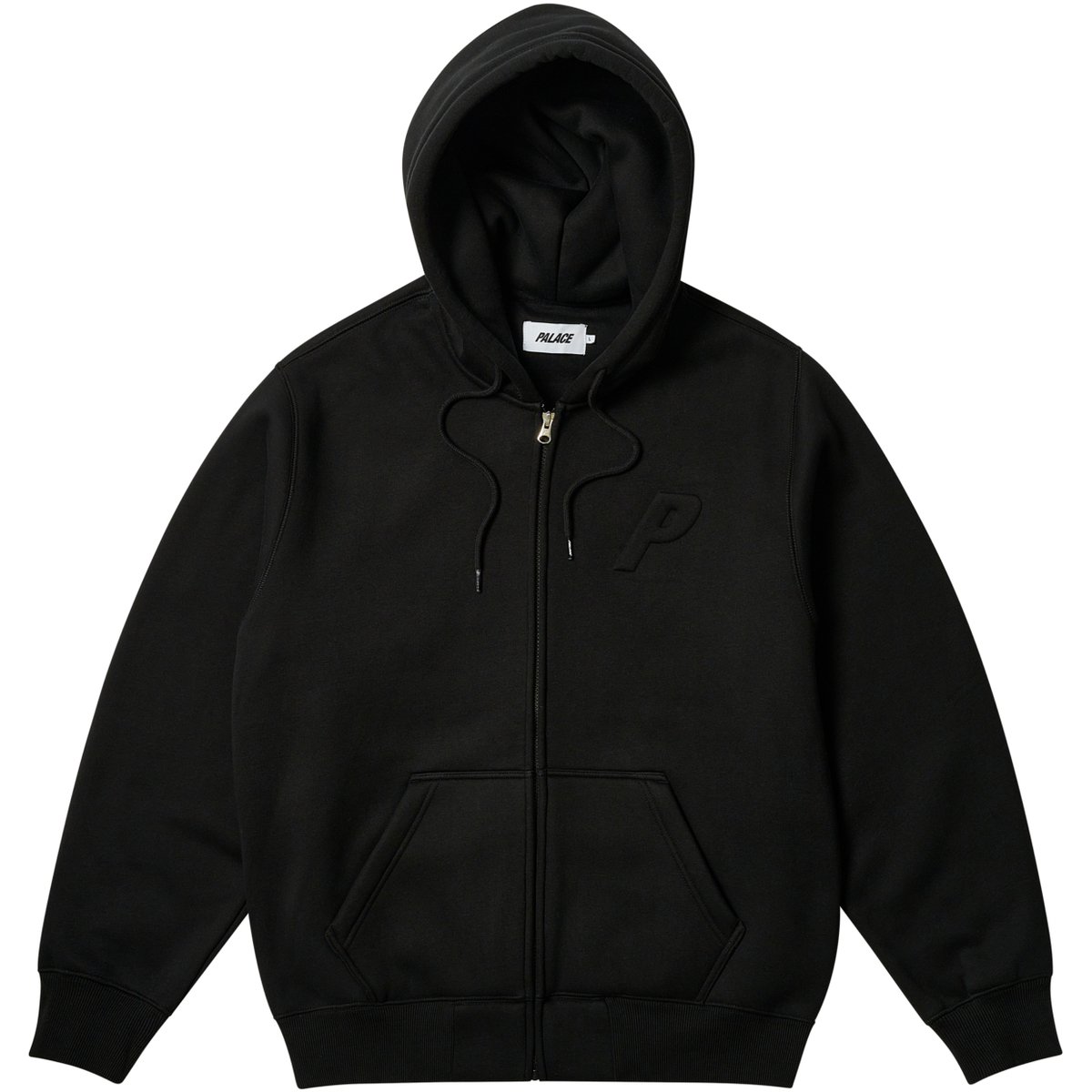 THERMAL EMBOSSED P3 ZIP HOOD BLACK