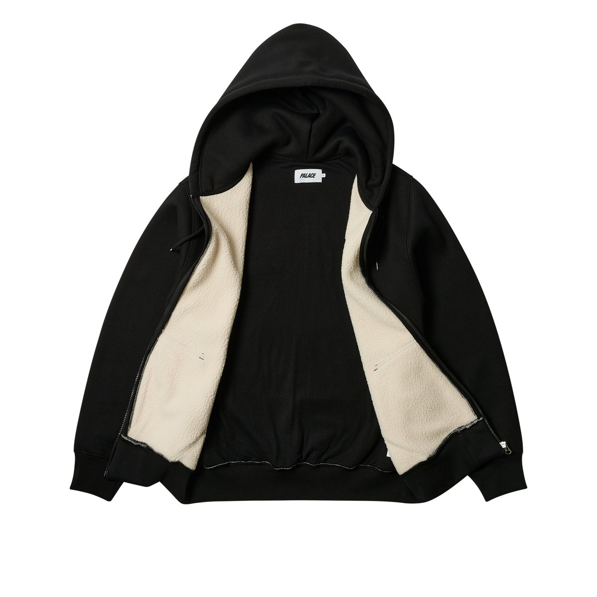 THERMAL EMBOSSED P3 ZIP HOOD BLACK - Winter 2024 - Palace