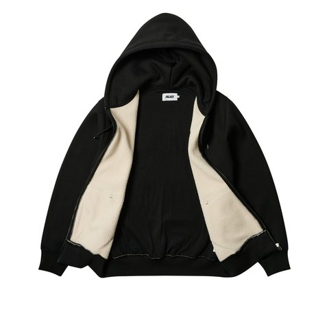 Palace THERMAL EMBOSSED P3 ZIP HOOD BLACK - Colorway