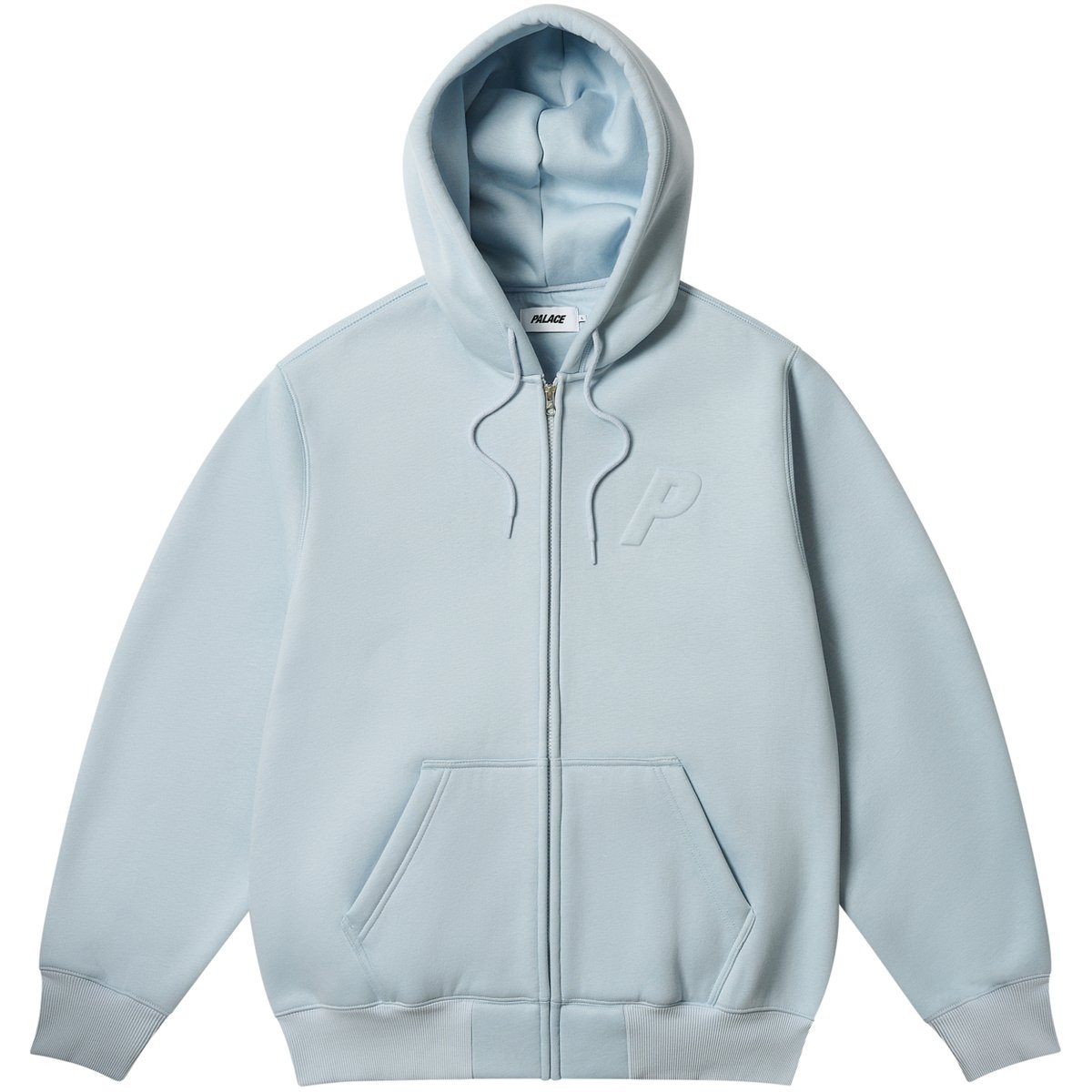 THERMAL EMBOSSED P3 ZIP HOOD FAINT BLUE