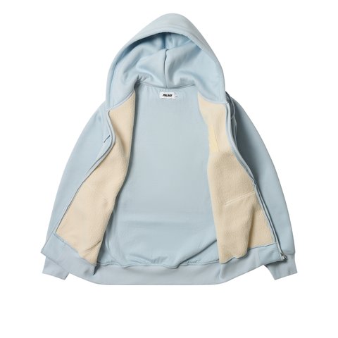 Palace THERMAL EMBOSSED P3 ZIP HOOD FAINT BLUE - Colorway