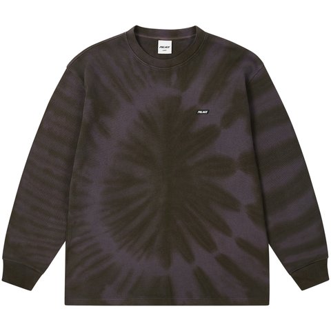 Palace TIE-DYE WAFFLE LONGSLEEVE COAL GREY - $118.00