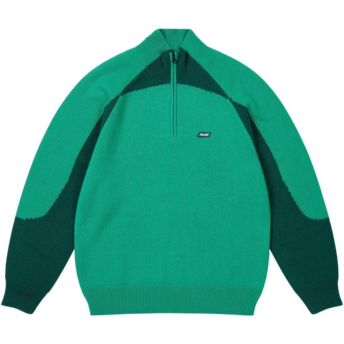 TRIAL 1/4 ZIP KNIT RACEY GREEN
