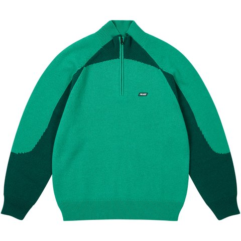 Palace TRIAL 1/4 ZIP KNIT RACEY GREEN - €188.00