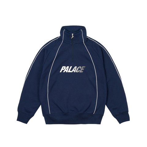Palace FAST LOGO 1/4 ZIP NAVY - Colorway