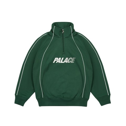 Palace FAST LOGO 1/4 ZIP RACEY GREEN - Colorway