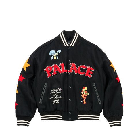 Palace MARK BODĒ VARSITY JACKET BLACK - Colorway