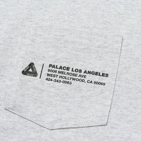 Palace SHOP LOCATOR POCKET T-SHIRT LOS ANGELES GREY MARL - Colorway