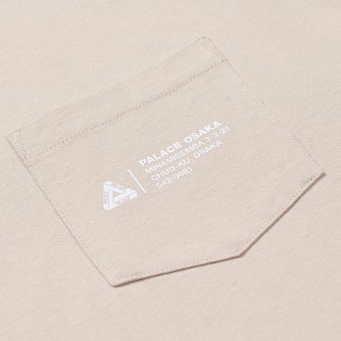 Palace SHOP LOCATOR POCKET T-SHIRT OSAKA STONEY GREY - Colorway
