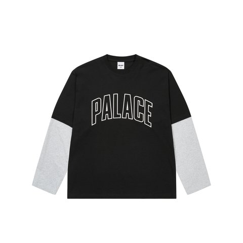 Palace SURPRISINGLY LONGSLEEVE BLACK / GREY MARL - Colorway