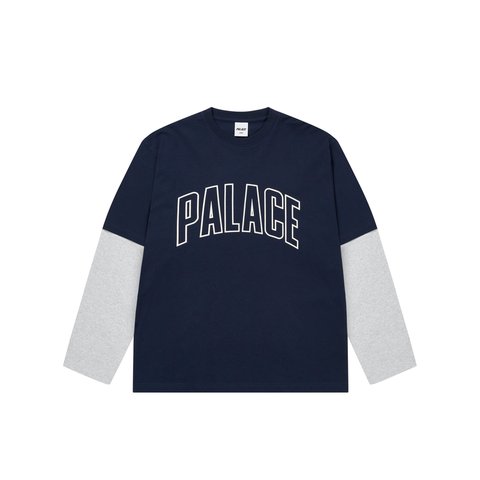 Palace SURPRISINGLY LONGSLEEVE NAVY / GREY MARL - Colorway