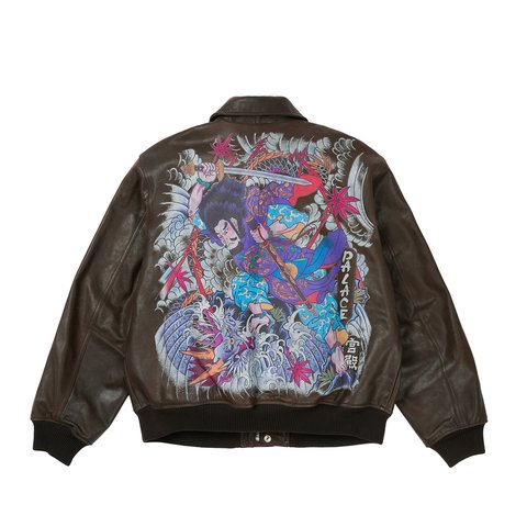 Palace SUSANOO LEATHER FLIGHT JACKET BROWN - Colorway