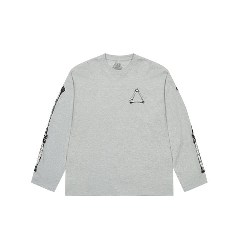 Palace TRI-BONE LONGSLEEVE GREY MARL - Colorway