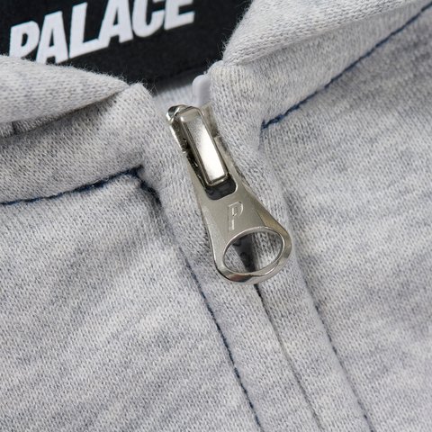 Palace TRIPLE STITCH VERITAS ZIP HOOD GREY MARL - Colorway