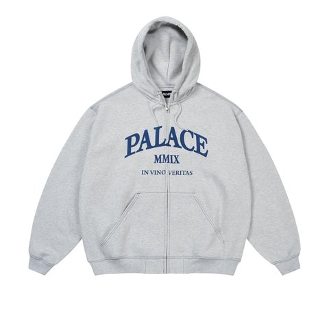 Palace TRIPLE STITCH VERITAS ZIP HOOD GREY MARL - Colorway