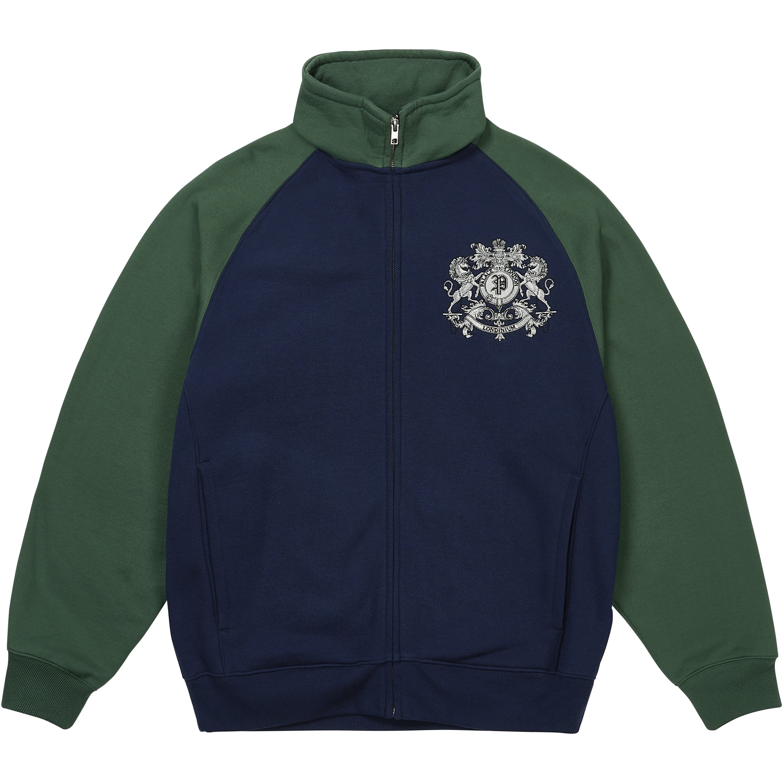 CREST SWEAT NAVY / RACEY GREEN