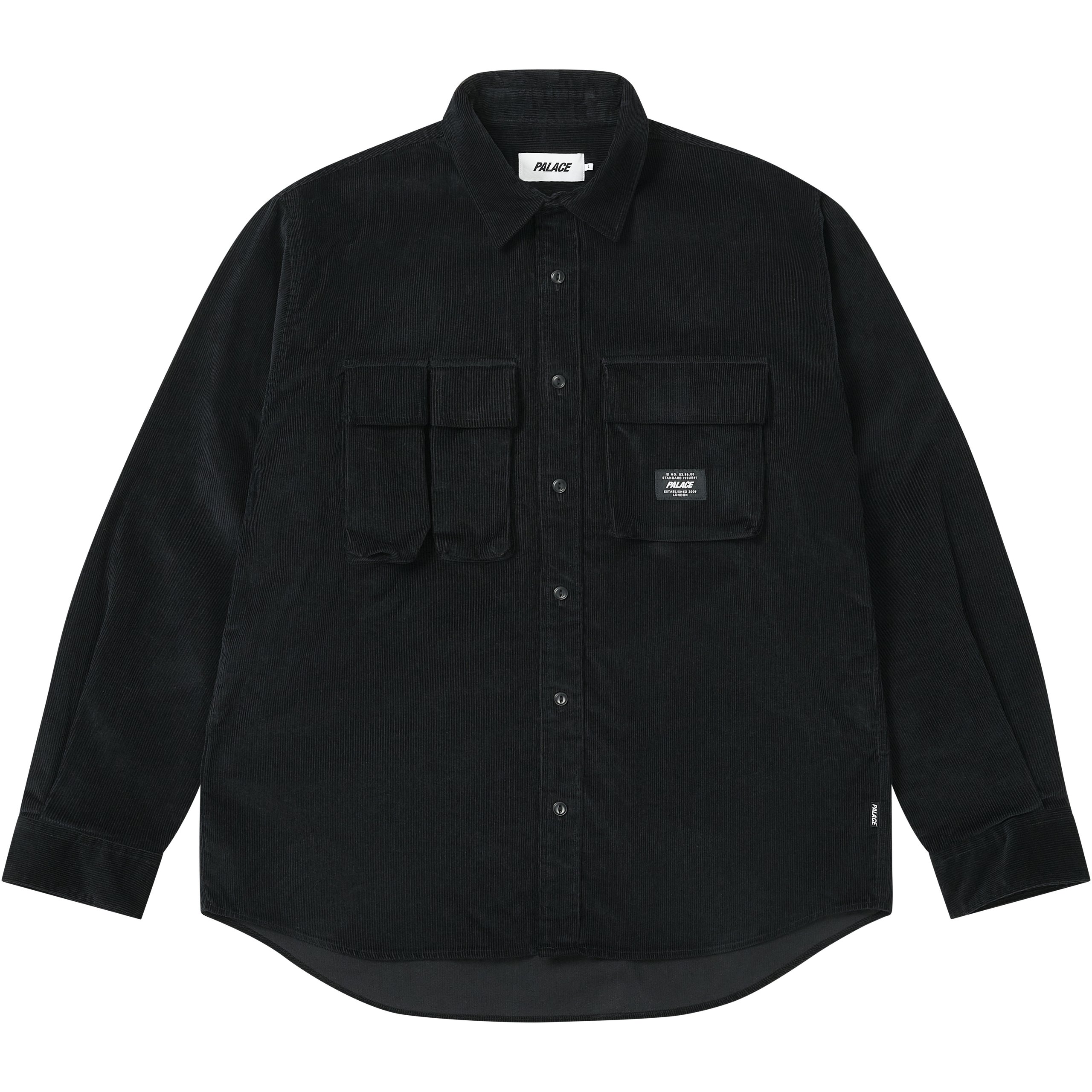 DOUBLE POCKET CORD OVERSHIRT BLACK
