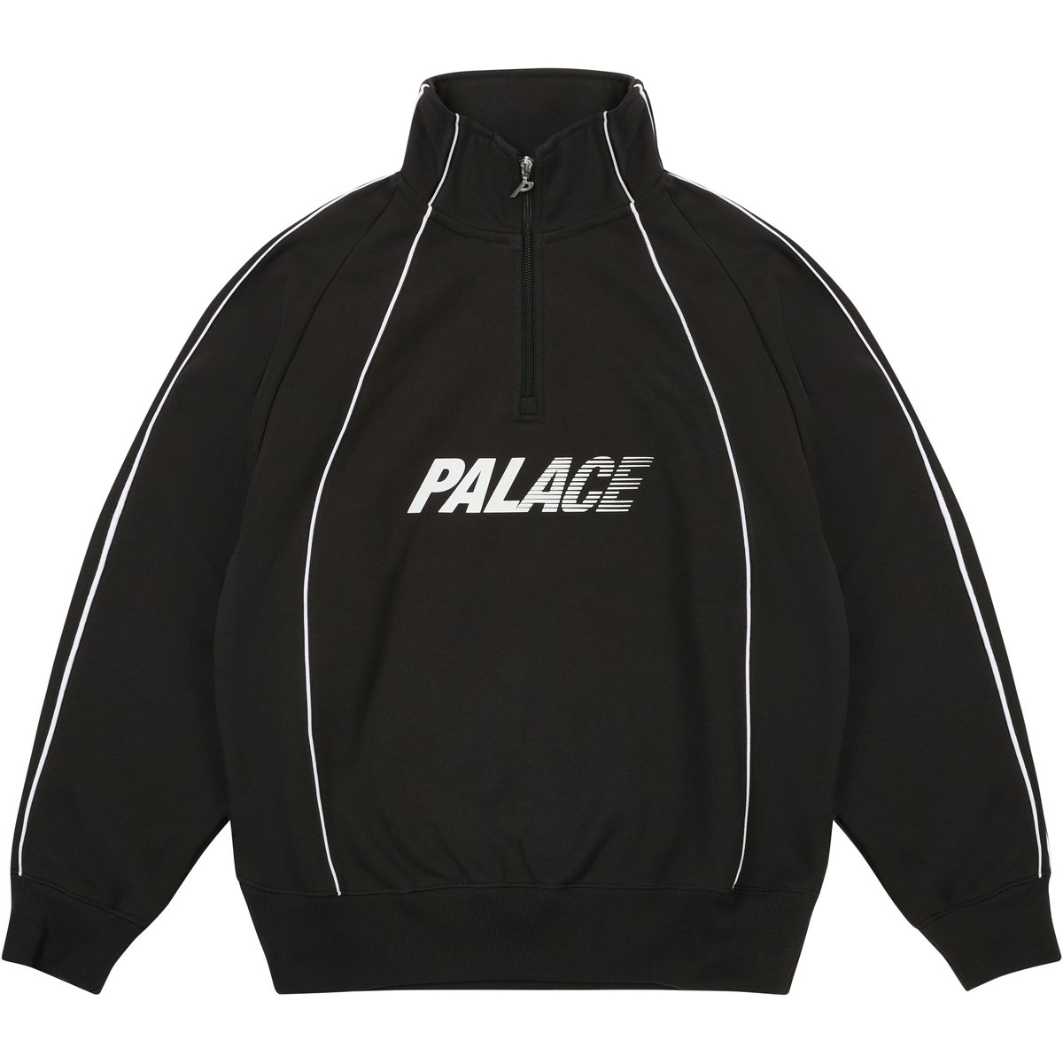 Palace FAST LOGO 1/4 ZIP BLACK (Winter 2025) - $168.00