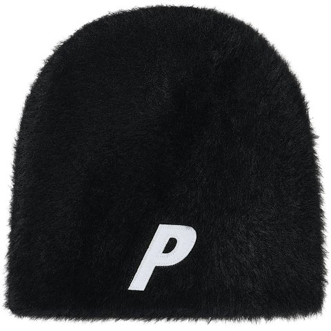 Palace FAUX MOHAIR P NEIN CUFF BEANIE BLACK - $42.00