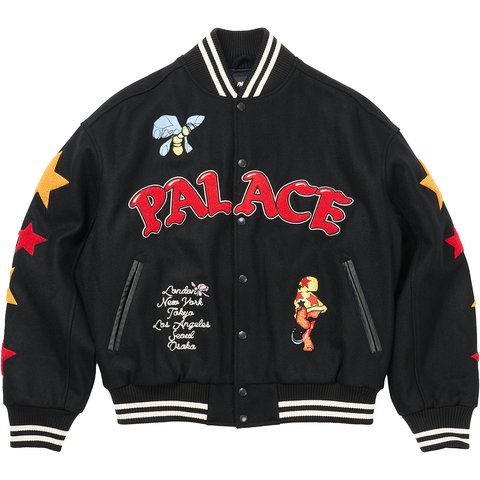 Palace MARK BODĒ VARSITY JACKET BLACK - $688.00