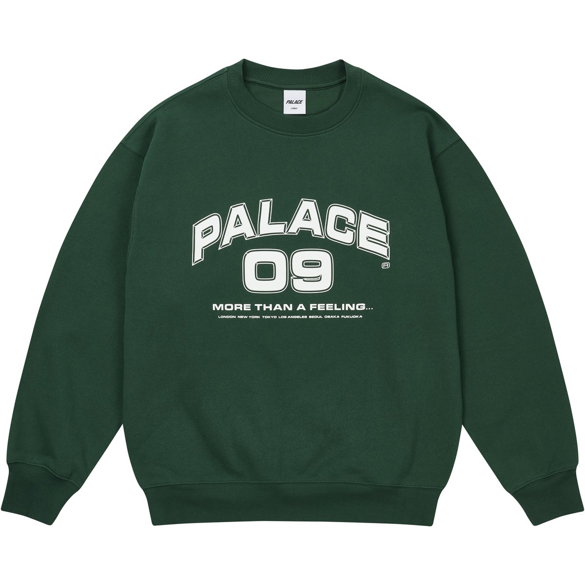 Palace MORE THAN A FEELING CREW RACEY GREEN (Winter 2025) - $138.00