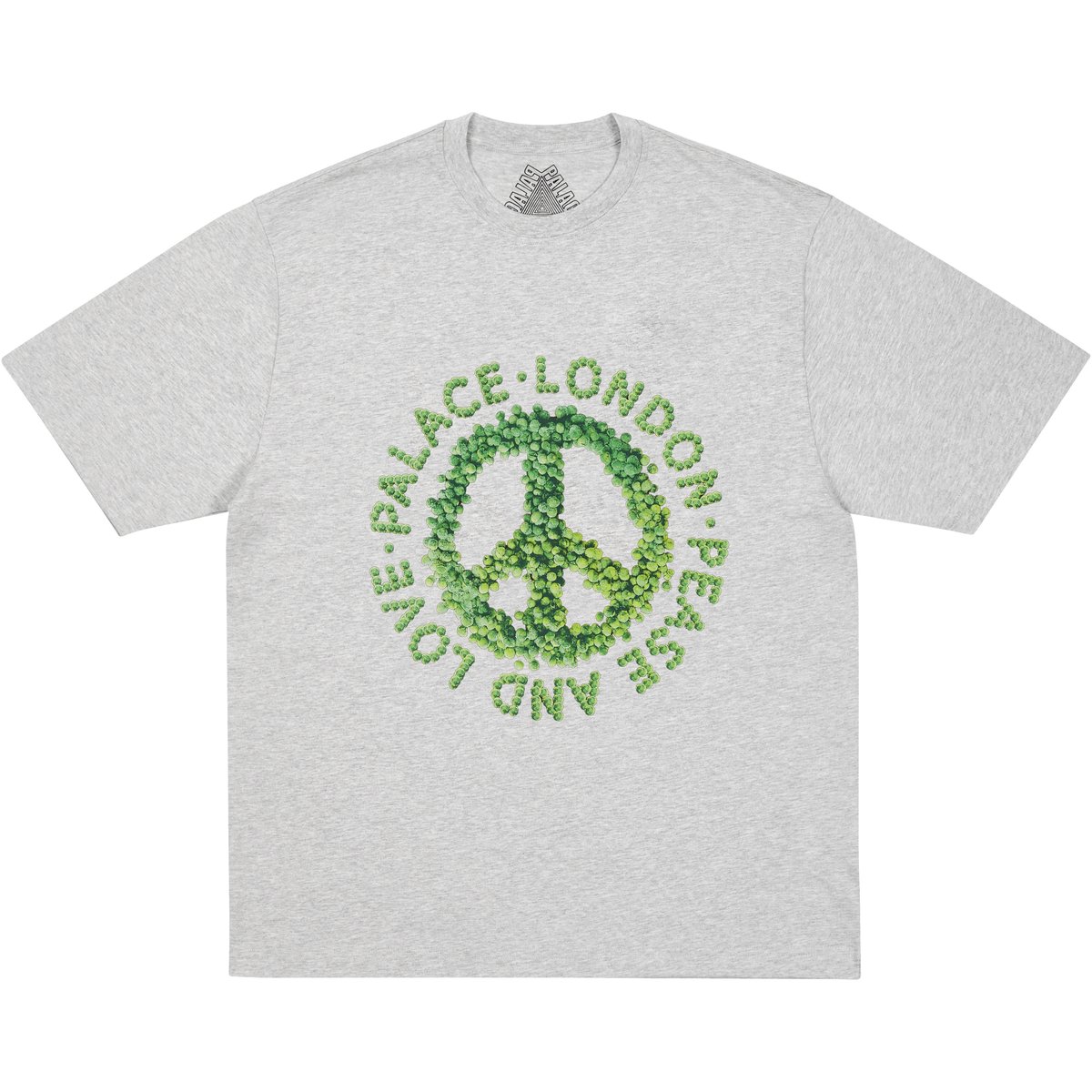 Palace PEASE AND LOVE T-SHIRT GREY MARL (Winter 2025) - $48.00