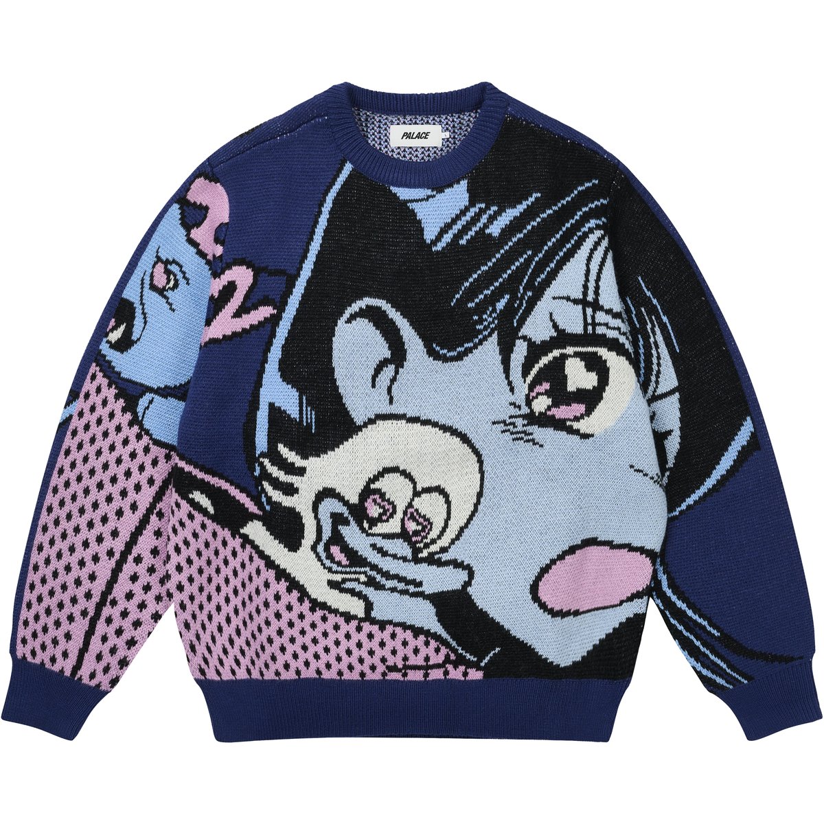 Palace REAR VIEW KNIT BLUE (Winter 2025) - €188.00