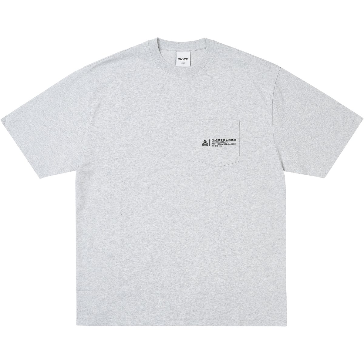 Palace SHOP LOCATOR POCKET T-SHIRT LOS ANGELES GREY MARL (Winter 2025) - €68.00