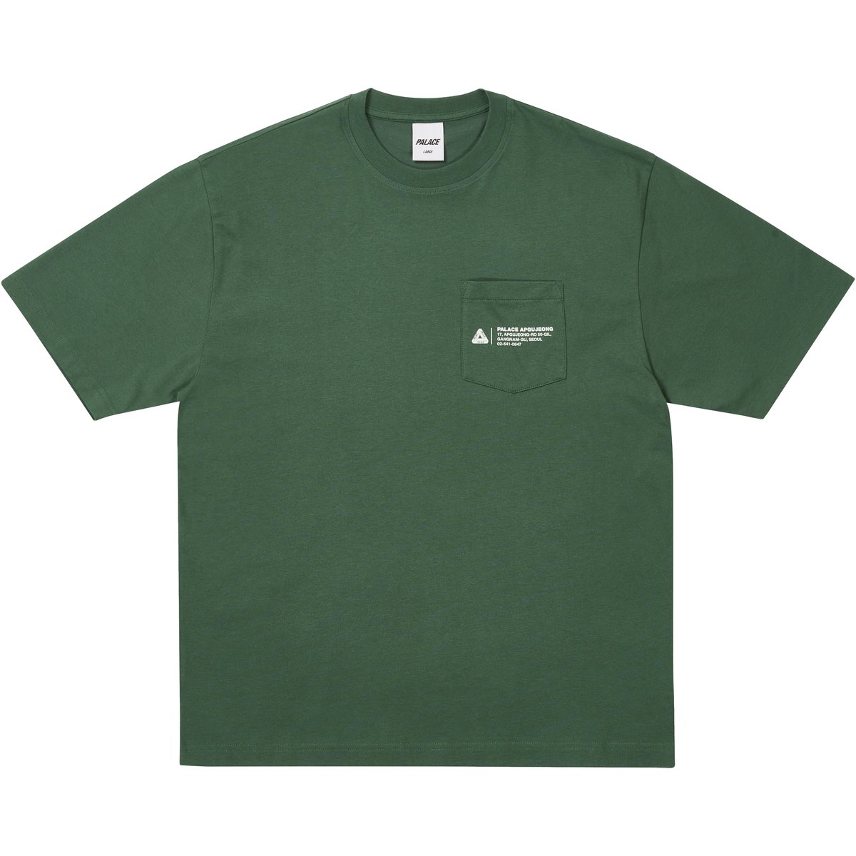 Palace SHOP LOCATOR POCKET T-SHIRT APGUJEONG RACEY GREEN (Winter 2025) - €68.00
