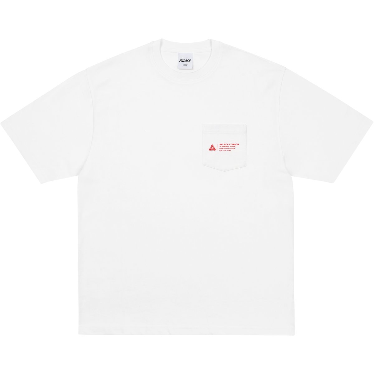 Palace SHOP LOCATOR POCKET T-SHIRT LONDON WHITE (Winter 2025) - €68.00