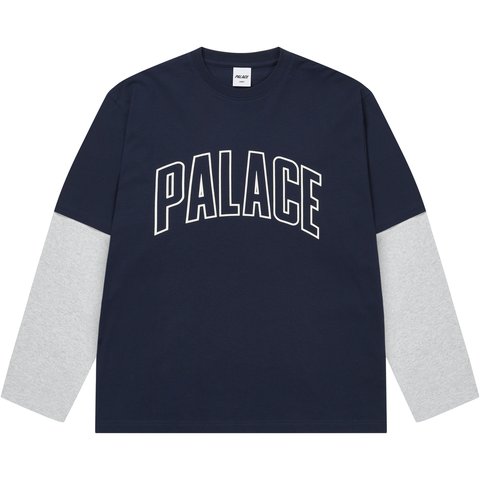 Palace SURPRISINGLY LONGSLEEVE NAVY / GREY MARL - €108.00