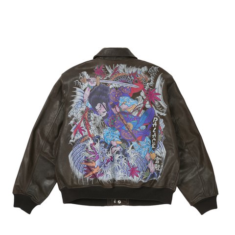 Palace SUSANOO LEATHER FLIGHT JACKET BROWN - Colorway