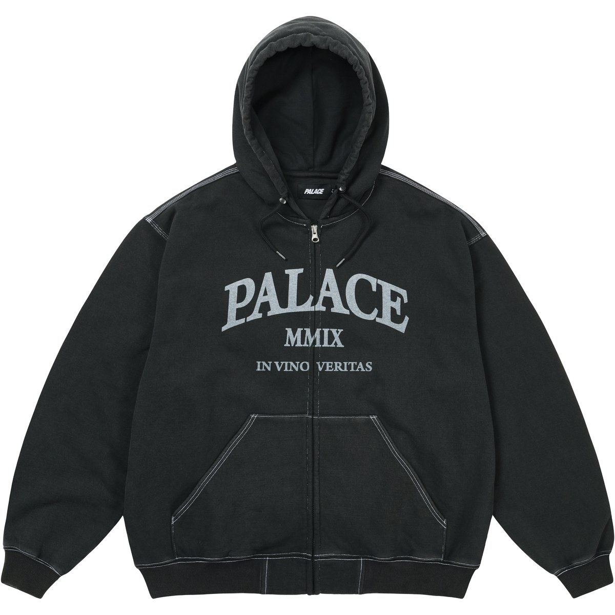 Palace TRIPLE STITCH VERITAS ZIP HOOD BLACK (Winter 2025) - €168.00