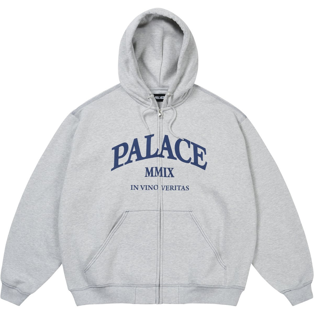 Palace TRIPLE STITCH VERITAS ZIP HOOD GREY MARL (Winter 2025) - €168.00
