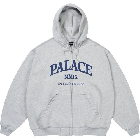 Palace TRIPLE STITCH VERITAS ZIP HOOD GREY MARL - €168.00
