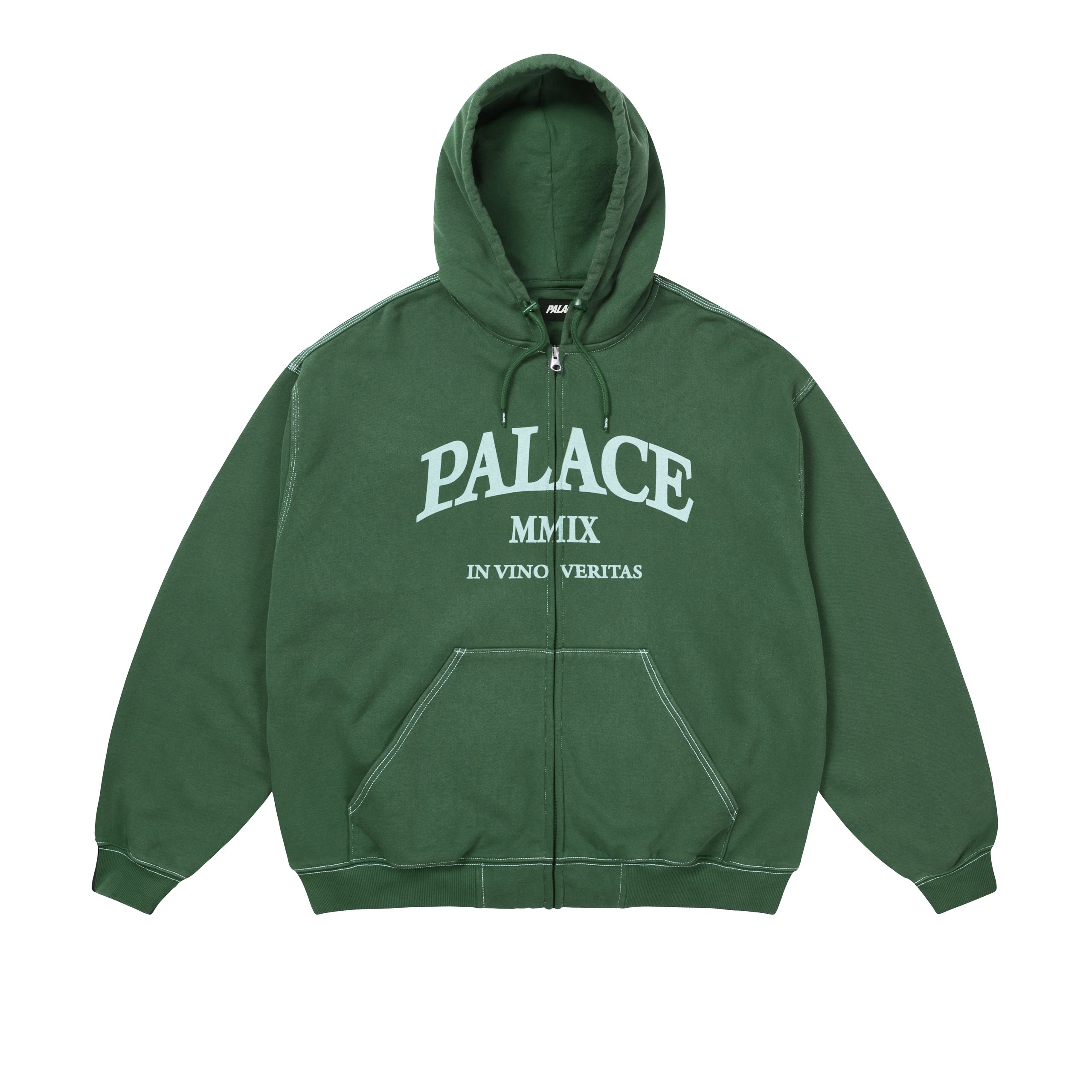TRIPLE STITCH VERITAS ZIP HOOD RACEY GREEN - Palace