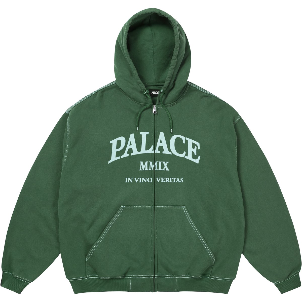 Palace TRIPLE STITCH VERITAS ZIP HOOD RACEY GREEN (Winter 2025) - €168.00