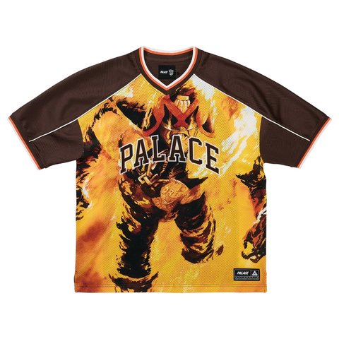 Palace JUDGE DREDD FLAMES MESH JERSEY BROWN - Style 5