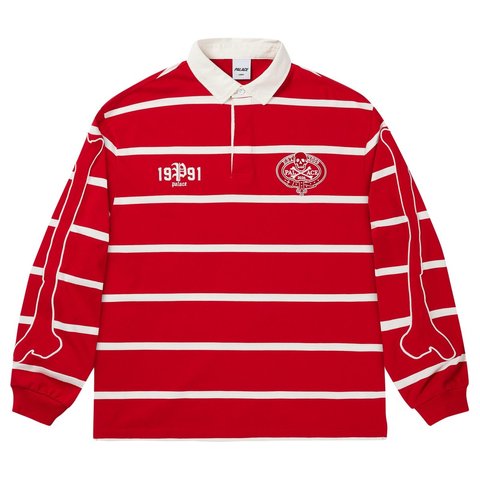 Palace SKULL CREST RUGBY RACEY RED - Style 5