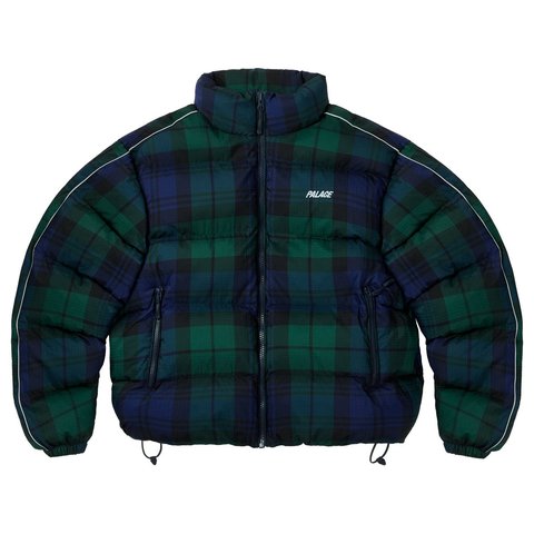 Palace BIG RIPSTOP PUFFA JACKET BLACK WATCH - Style 7