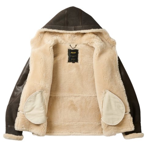 Palace SHEEPSKIN FLYING JACKET BROWN - Style 9