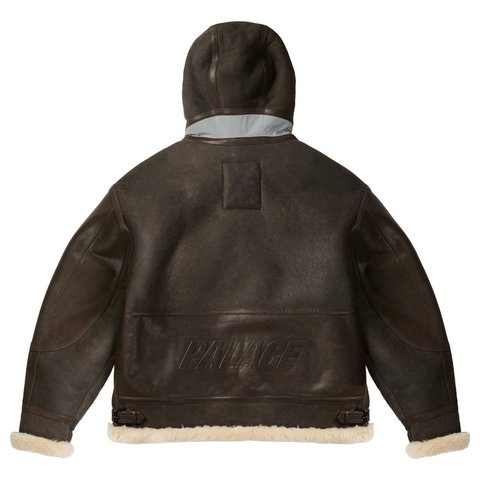 Palace SHEEPSKIN FLYING JACKET BROWN - Style 9